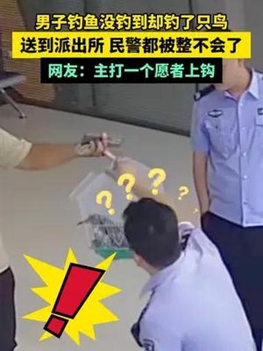 男子钓鱼没钓到却钓了只鸟,送到派出所把民警都整不会了,网友:主动一个愿者上钩 万万想不到 