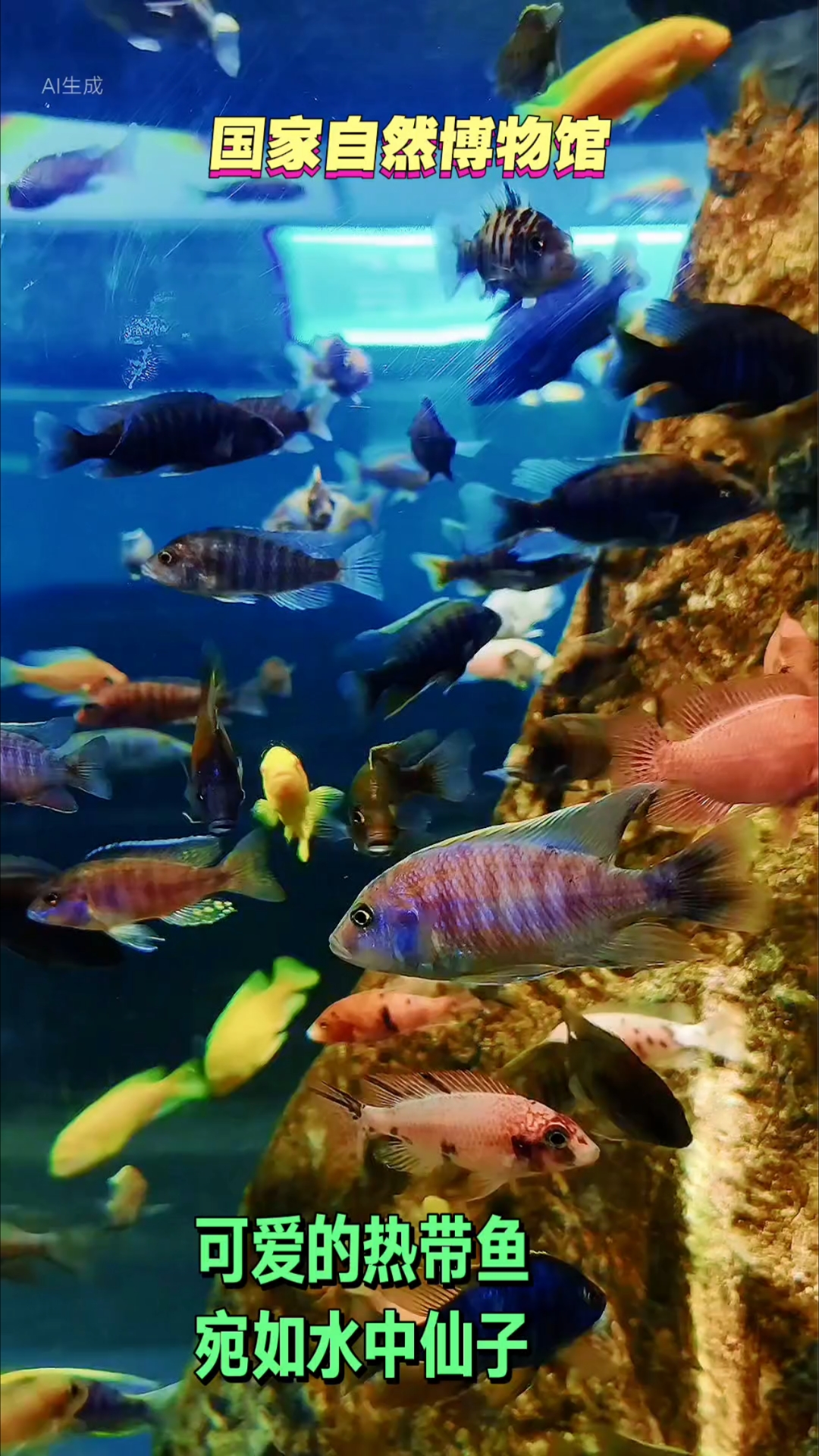 国家自然博物馆,水族馆里的热带鱼恰是灵动的精灵。