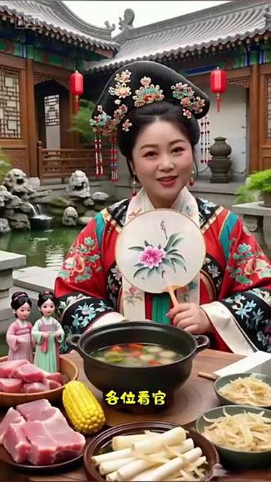 公园小猪菜谱—沙参玉竹排骨汤:准备排骨400克,玉米50克,沙参15克,玉竹20克,苹果2