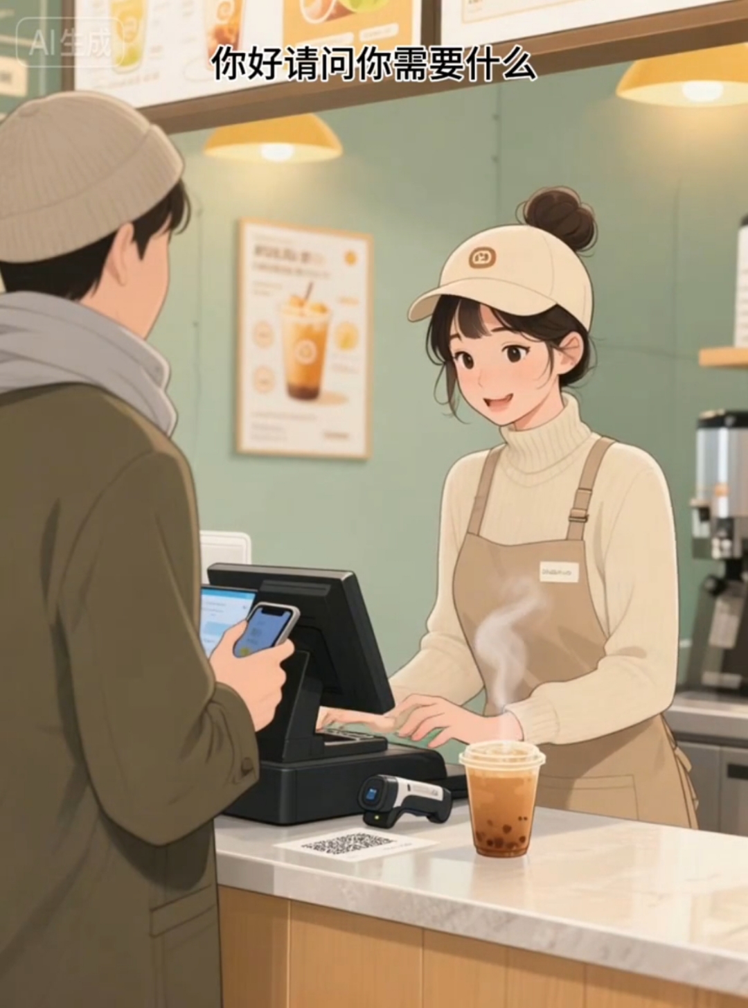 第一天解锁奶茶店新身份，用一杯杯甜糯的奶茶传递生活里的小温暖