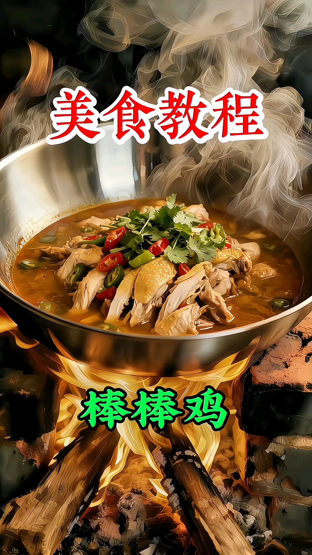 老灶烧出好滋味!柴火棒棒鸡的家常做法,香到连汤汁都想舔