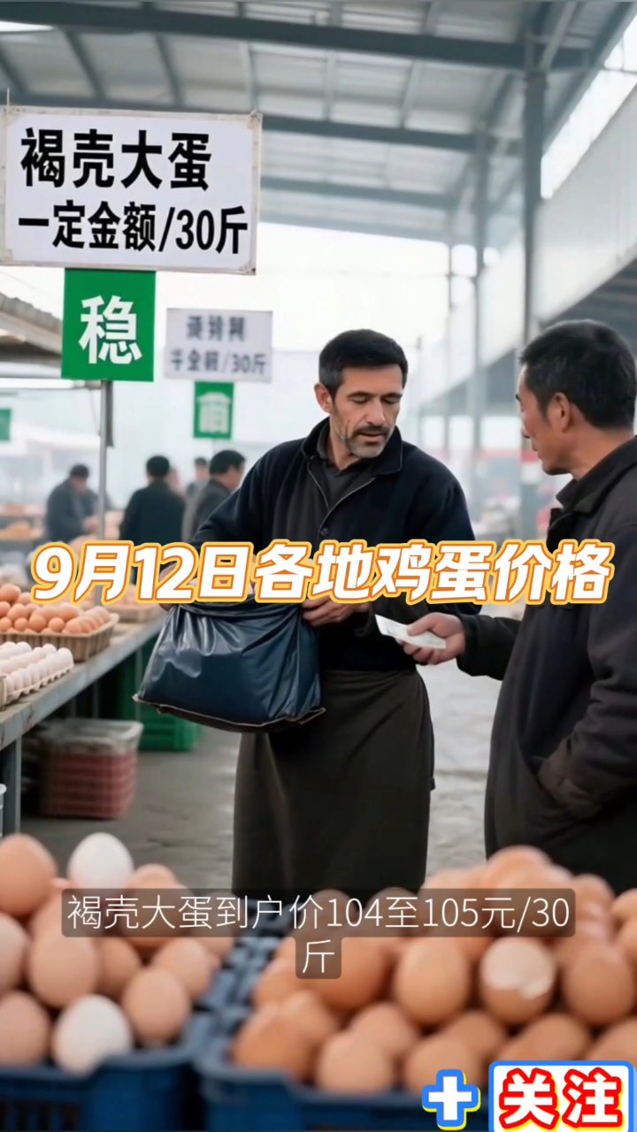 9月12日各地鸡蛋价格