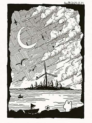 的黑白风景画,只用线条也可以很美!画画 原创 插画