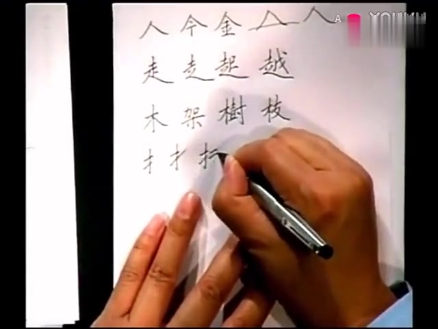 [图]97.田英章先生硬笔楷书·部首:扌。例字:扶