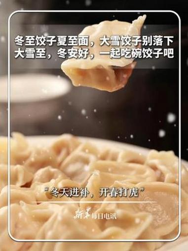 每日记忆｜冬至饺子夏至面，大雪饺子别落下，大雪至，冬安好，一起吃碗饺子吧！“冬天进补，开春