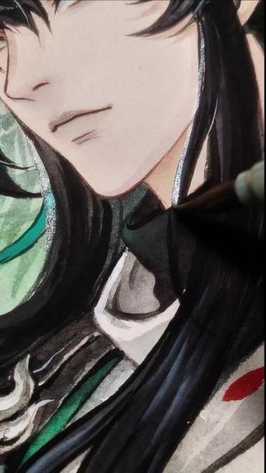 冷眼黑发 江湖浪迹不定的孤剑 画画 古风 手绘 鸣潮仇远 插画 重剪辑版