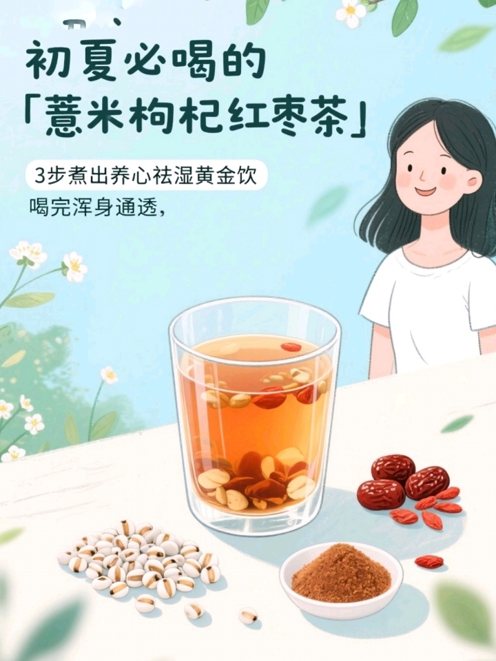 初夏饮品:薏米枸杞红枣茶