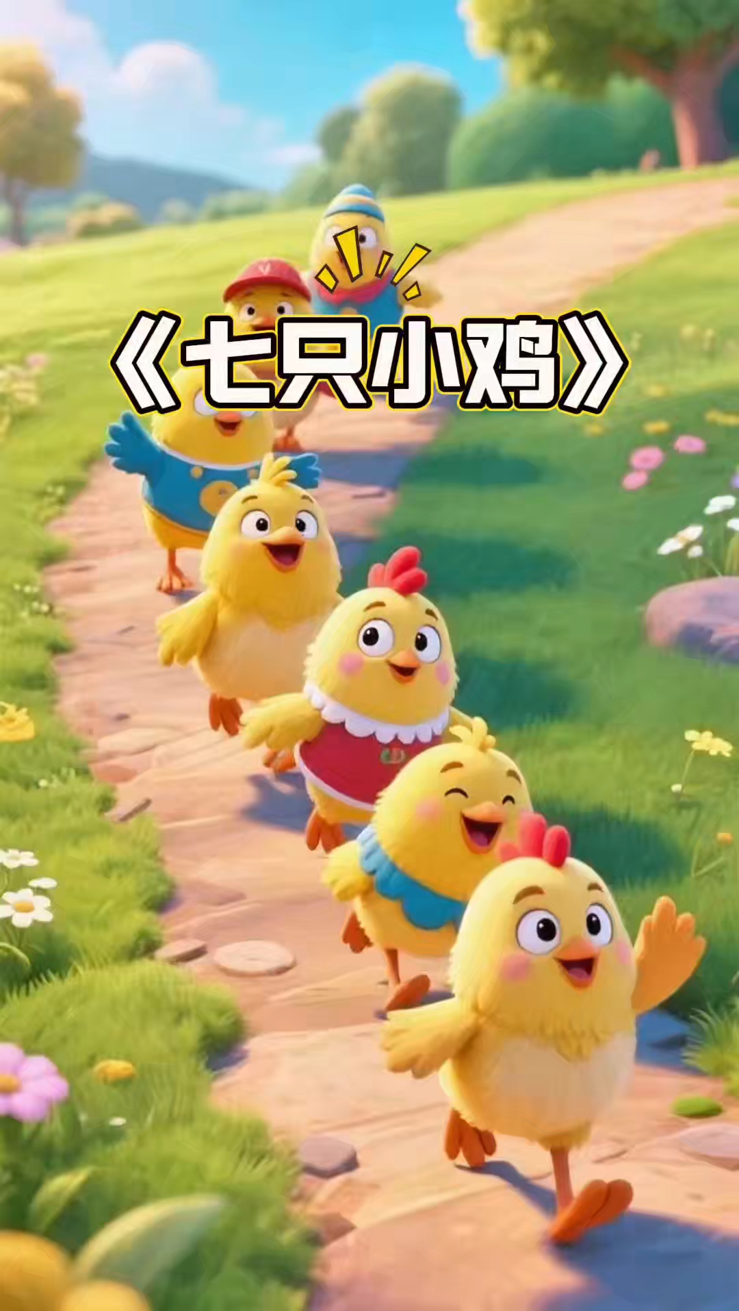 宝宝早教儿歌《七只小鸡》