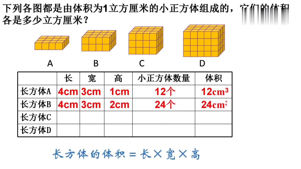 [图]人教版五年级数学下册第3单元《长方体与正方体》体积公式