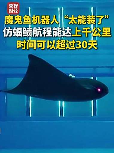 眼睛也是摄像头 魔鬼鱼机器人“太能装了” 仿蝠鲼航程能达上千公里 时间可以超过30天