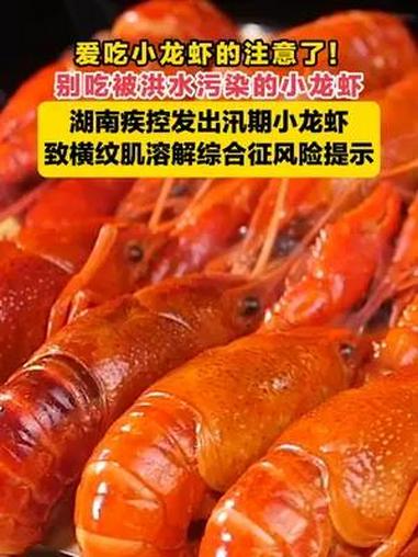爱吃小龙虾的注意了!别吃被洪水污染的小龙虾 湖南疾控发出 汛期小龙虾致横纹肌溶解综合征 风