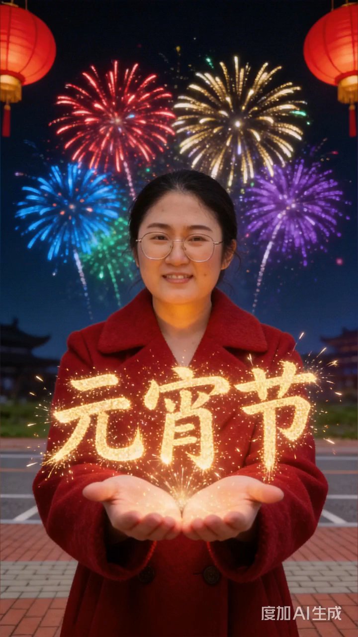 春节的烟花和灯笼,是幸福生活的写照