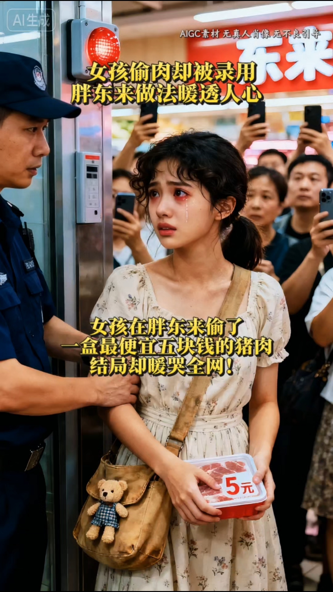 女孩偷了5元猪肉牵动百万善意,胖东来的做法暖透人心!