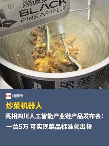 炒菜机器人亮相四川人工智能产业链产品发布会:一台5万,可实现菜品标准化出餐
