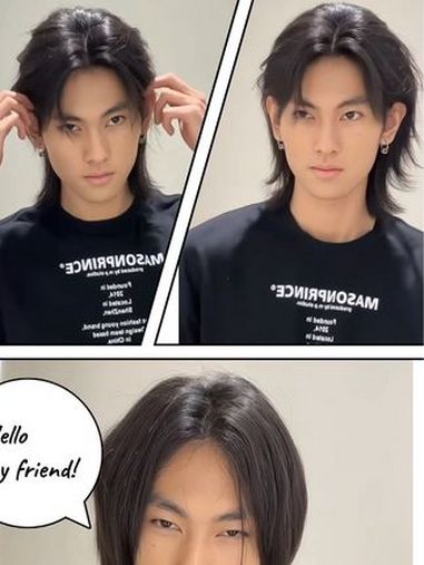 适合长发男生的免打理狼尾鲻鱼头 狼尾鲻鱼头 免打理烫发自然吹干效果 方圆脸女生适合的发型 