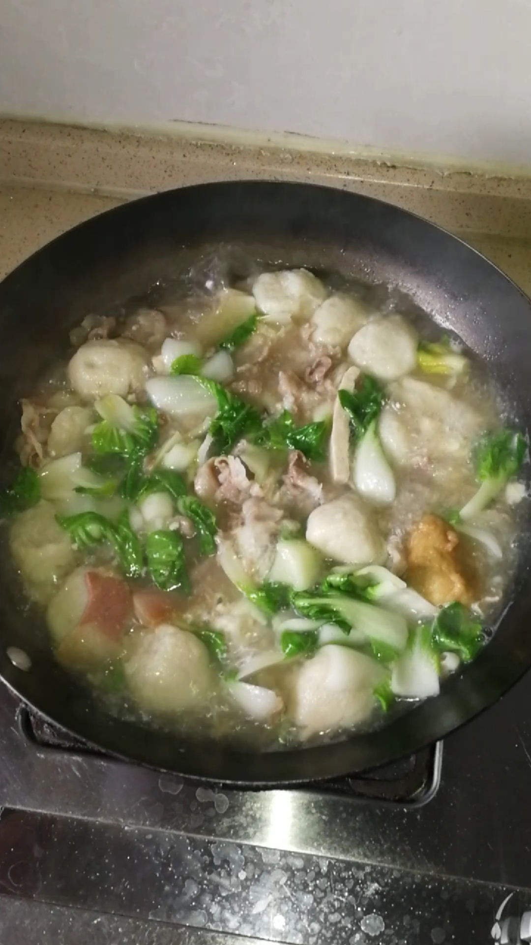 羊肉青菜鱼丸豆腐汤