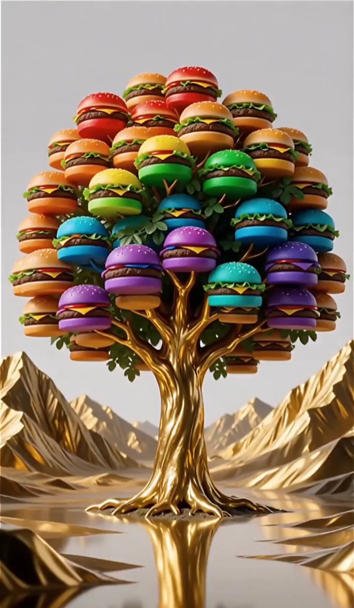 汉堡树来了，有了这个树根本吃不完。