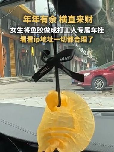 年年有余,横直来财~女生将鱼胶制成打工人车挂 打工人 车饰 挂件 手工 车 素材来源