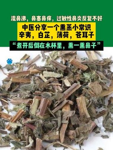 流鼻涕,鼻塞鼻痒,过敏性鼻炎反复不好,中医分享一个熏蒸小常识,辛夷,白芷,薄荷,苍耳子,“