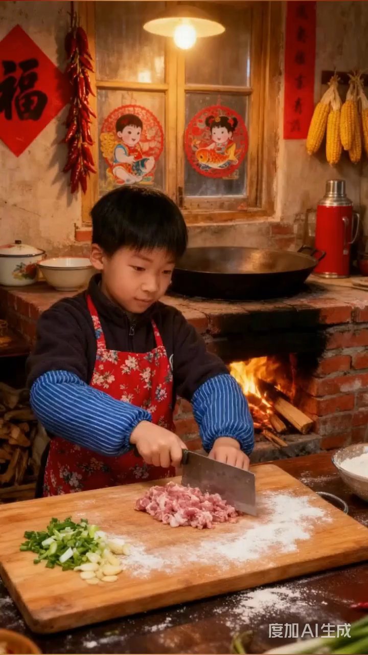 快乐的男孩吹生日蛋糕