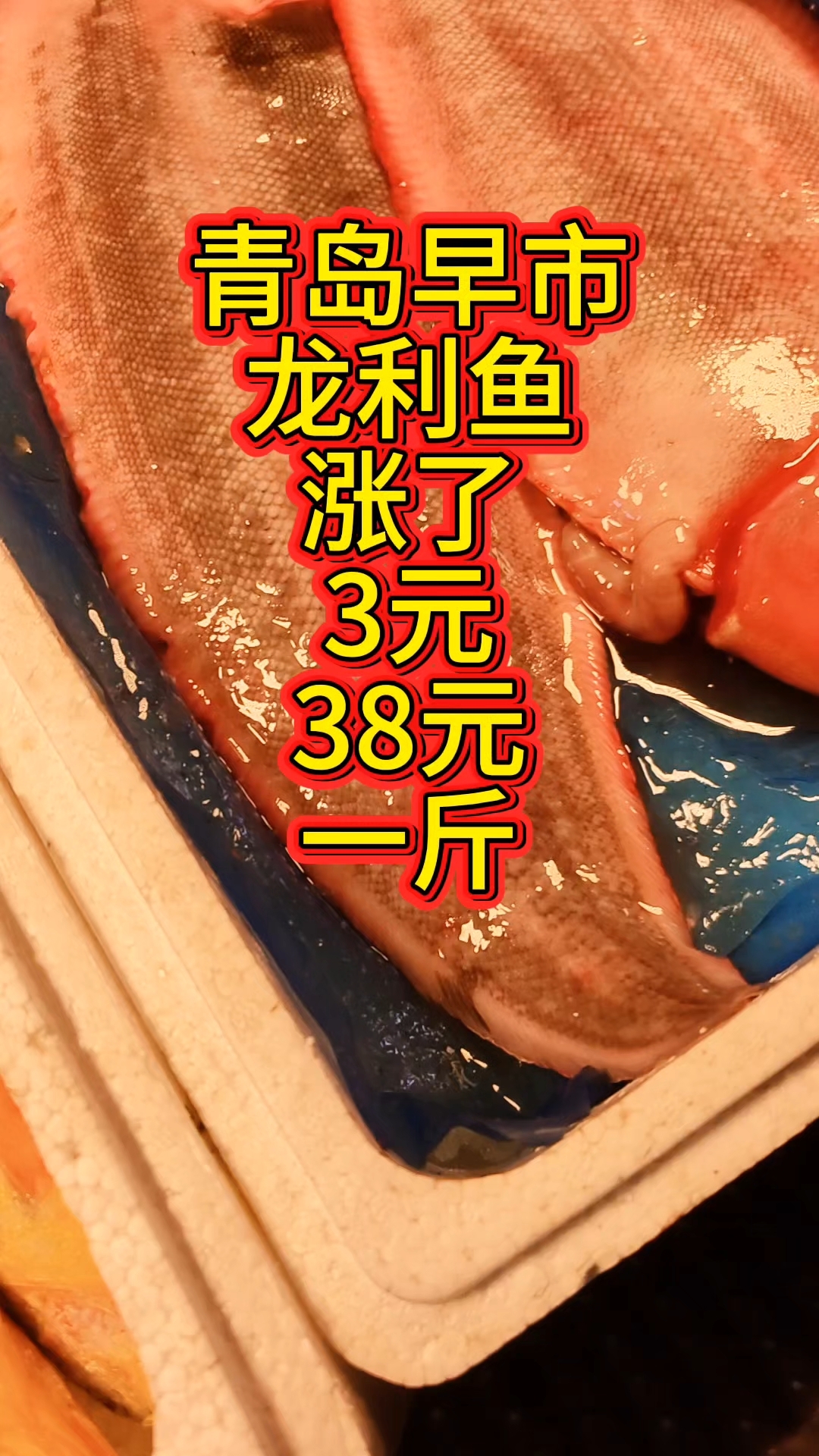 青岛早市,龙利鱼涨了三元,38元一斤,摊主称发货少