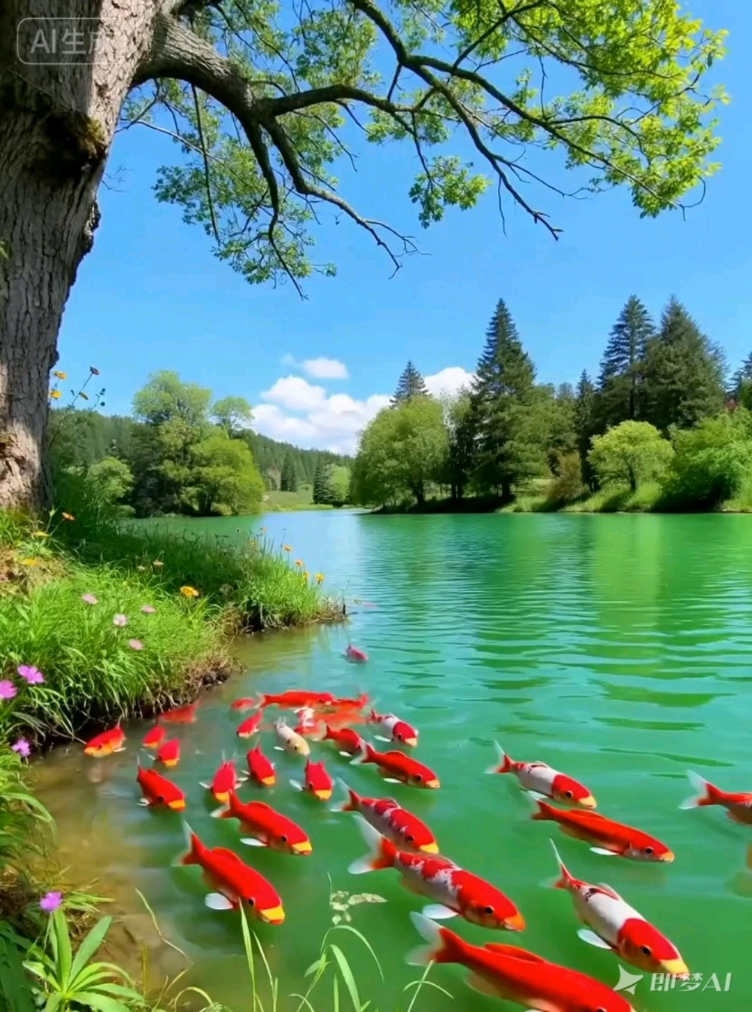 动态壁纸分享#锦鲤畅游#见鱼发财好运来