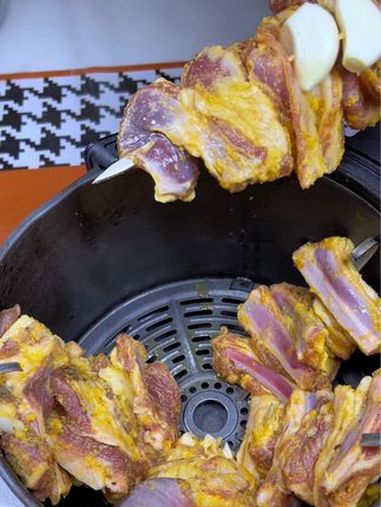 烧烤 新疆羊肉串 在家也能吃上烧烤 新疆美食 空气炸锅美食