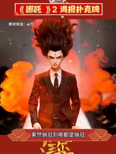 用这个打牌不得把同桌迷成智障啊!饺子导演 扑克牌 哪吒之魔童闹海 哪吒70张手绘海报太震撼