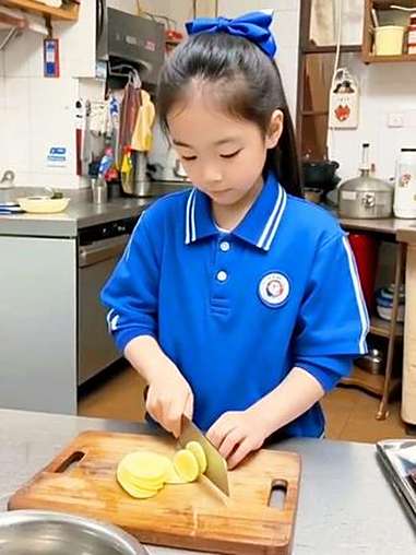 小女孩帮妈妈切菜,一起来切土豆片!切土豆 切土豆变装 切土豆丝 切土豆片 美美的道具走一个