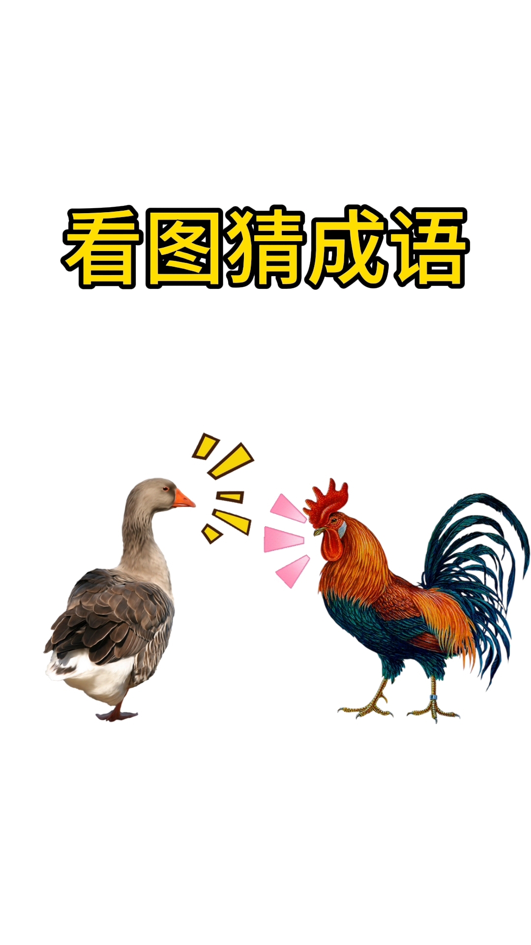 一只鸡,一只鸭,它们在干什么,这又是什么成语呢?