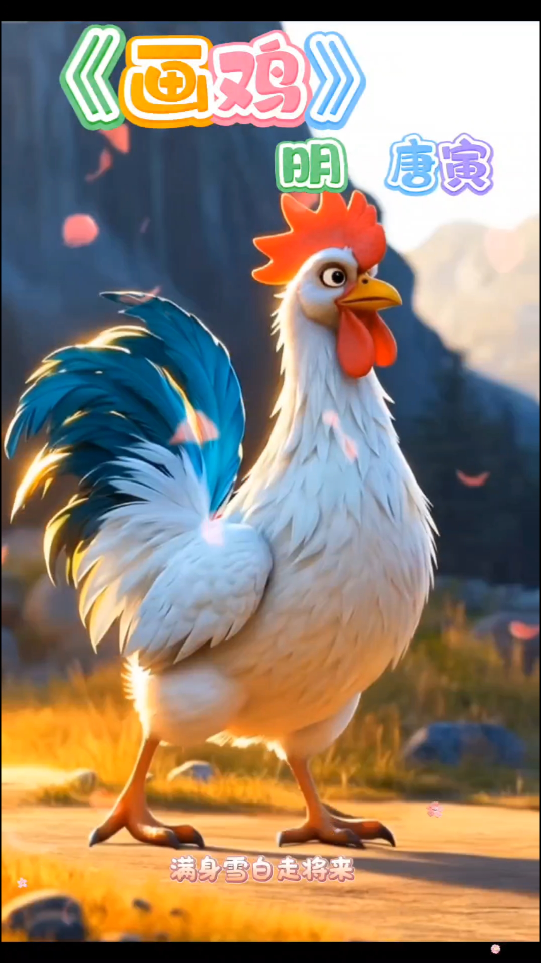 一年级古诗《画鸡》