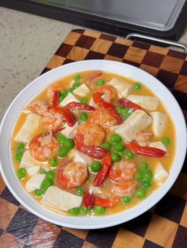 咸蛋黄虾仁豆腐 大人小孩都爰吃 家常菜