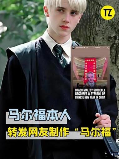 马年挂马尔福的梗已经火到本人都知道了！#马尔福 #马年 #哈利波特 #汤姆费尔顿 #汤姆费