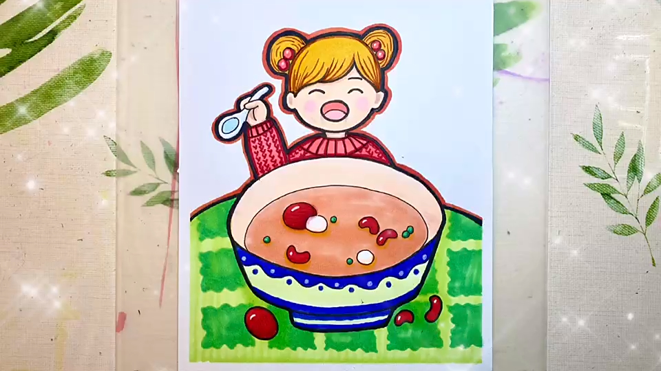 #腊八节# #儿童简笔画# 小孩小孩你别馋,过了腊八就是年
