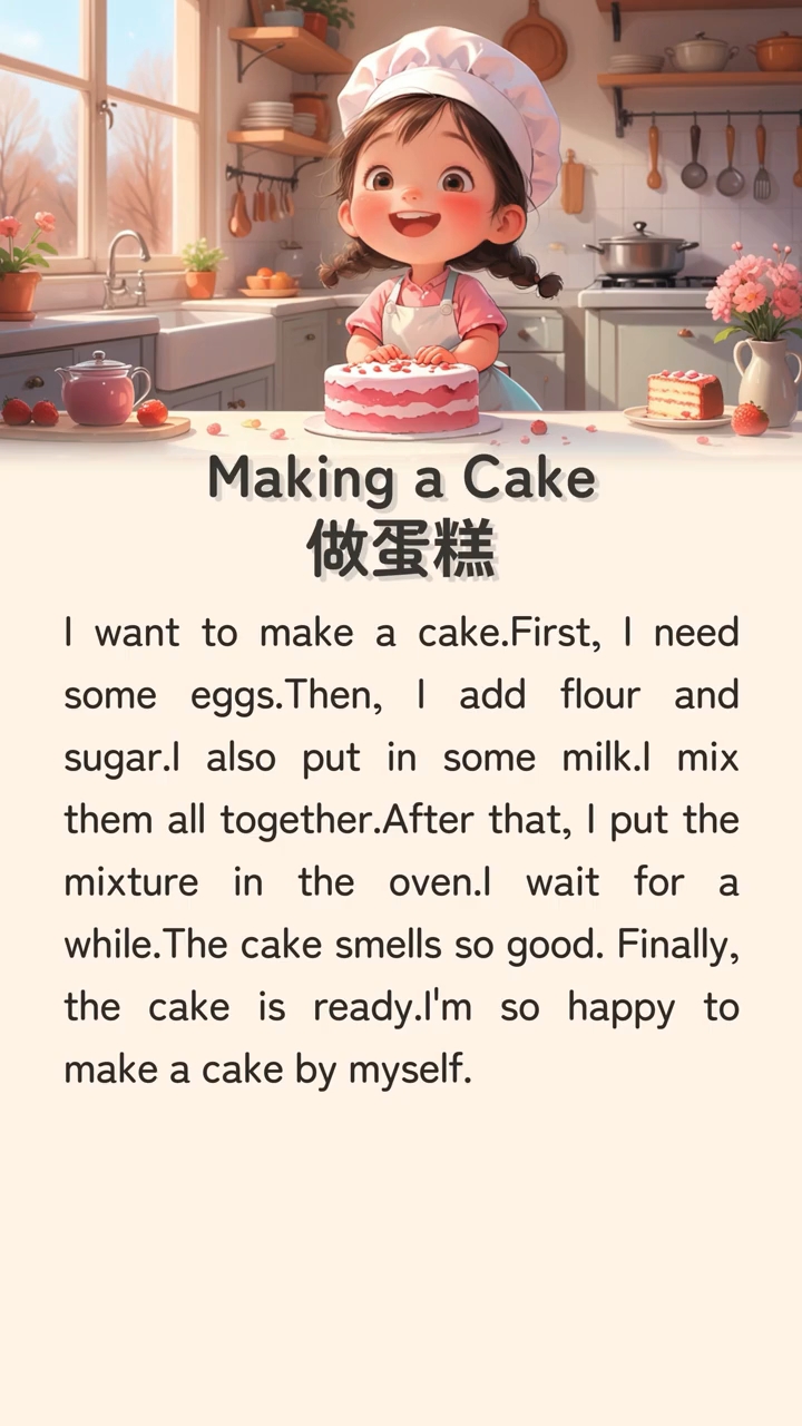 [每日英语短文听读]做蛋糕