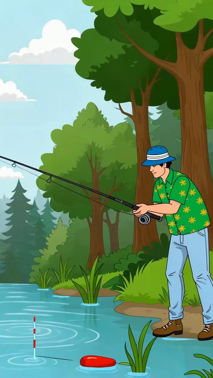 趣味卡通钓鱼小课堂