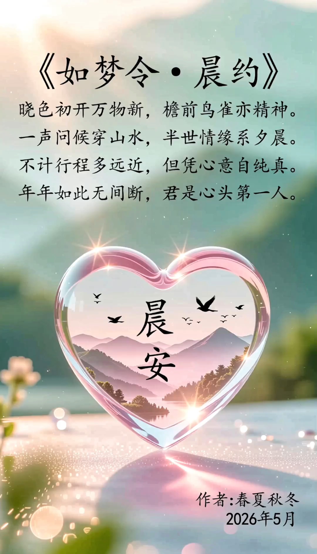 #《如梦令·晨约》#原创古风诗词#原创视频#原创高清壁纸#爱音乐#爱唱歌#爱挑战