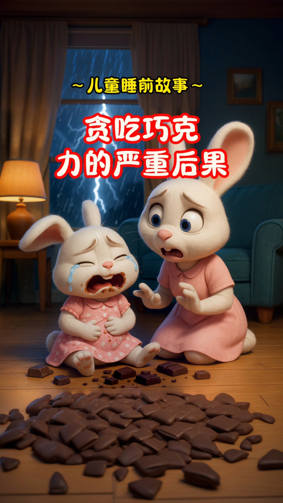 儿童睡前故事:宝宝好习惯养成《贪吃巧克力的严重后果》
