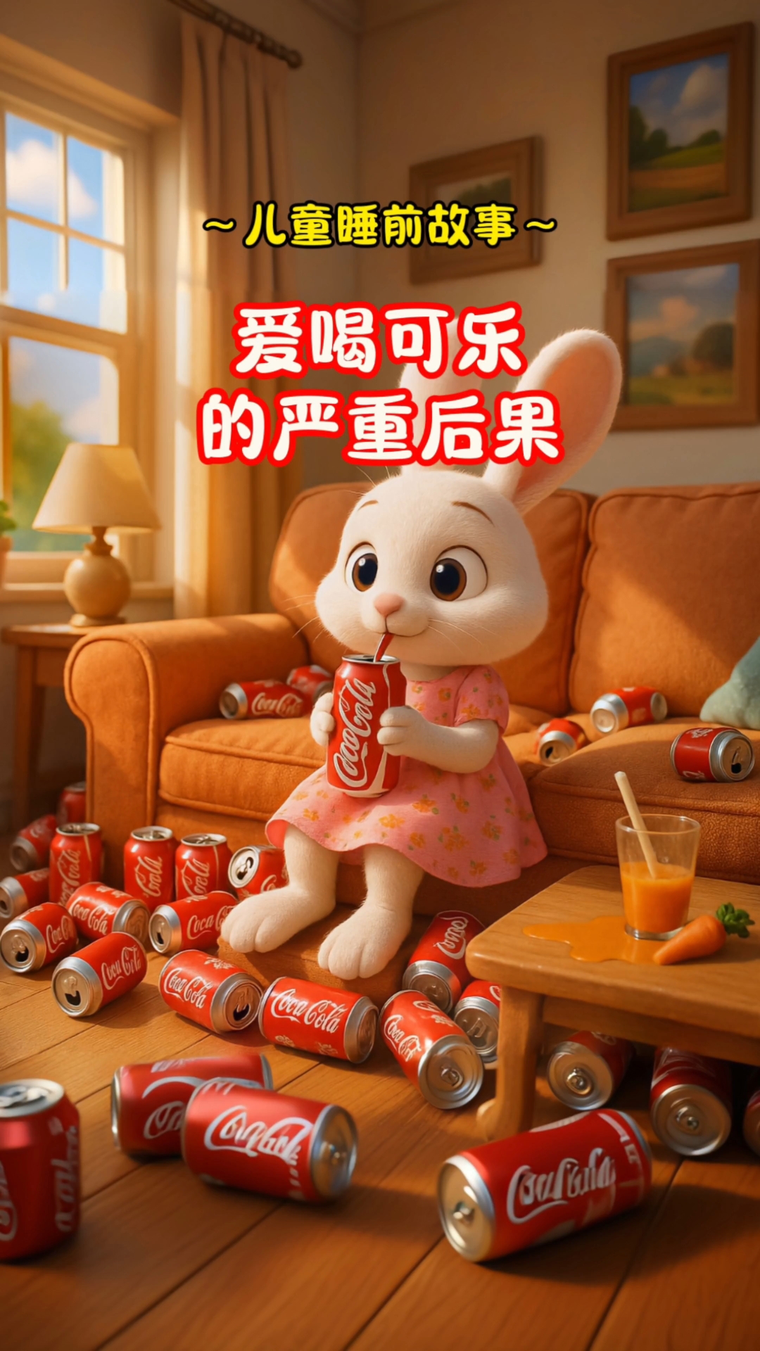 晚安睡前故事:宝宝好习惯养成《爱喝可乐的严重后果》