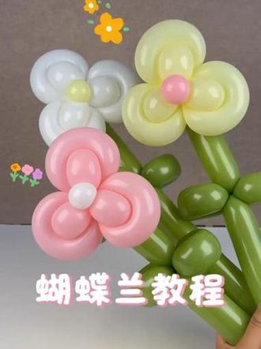 蝴蝶兰教程 气球教程 手工diy 气球造型 创意气球 气球花束