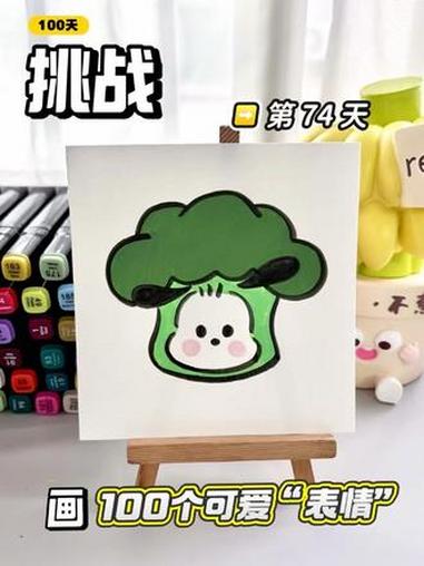 挑战100天画100个可爱“表情”！你发图我来画，打卡第74天～#画画 #丙烯马克笔 #简