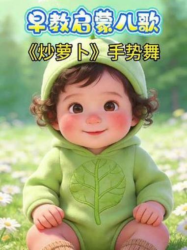 宝宝早教儿歌《炒萝卜》手指操炒萝卜炒萝卜，切切切，包饺子包饺子捏捏捏，好孩子好孩子，顶呱呱