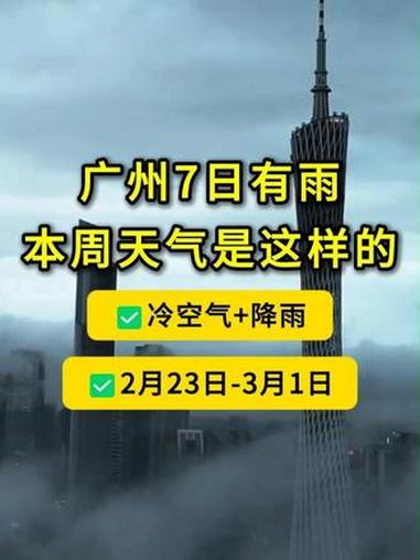 冷空气+降雨即将上线！广州本周7天都有雨！2.23-3.1天气预报→#广州天气 #一周天气