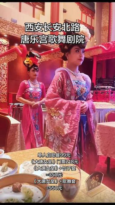 让你体验国际级别的歌舞宴，用来接待外宾的，西安长安北路唐乐宫歌舞宴推出优惠活动，单人自助餐
