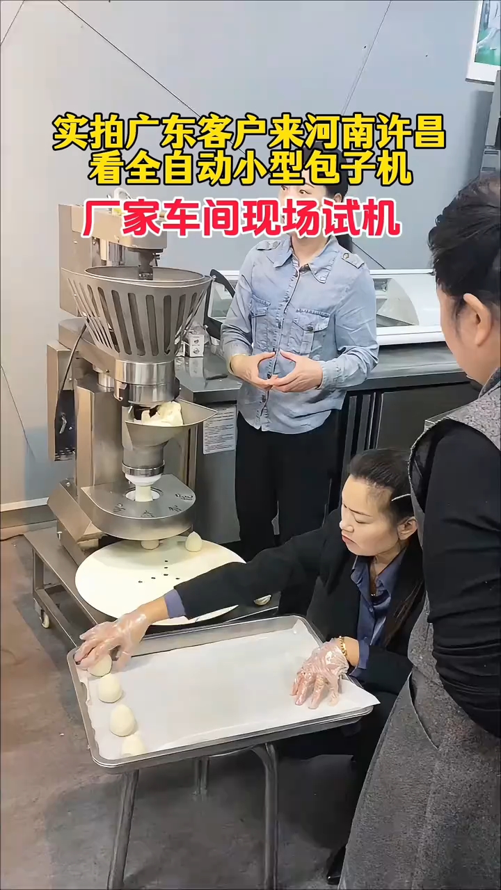 广东客户来厂看全自动包子机