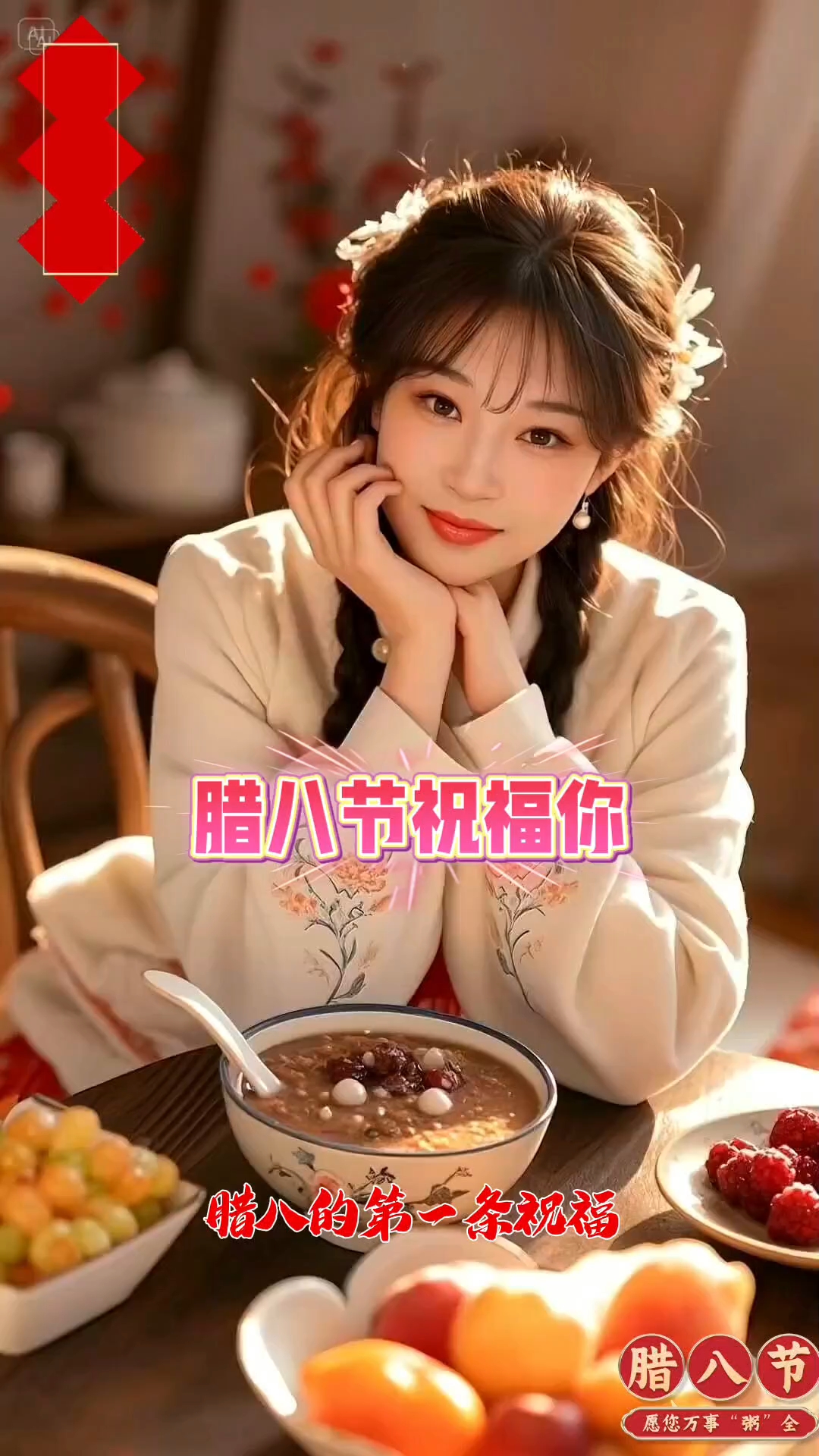 腊八的第一条祝福我想送给你,腊八粥甜在心间,甜在生活的每一天