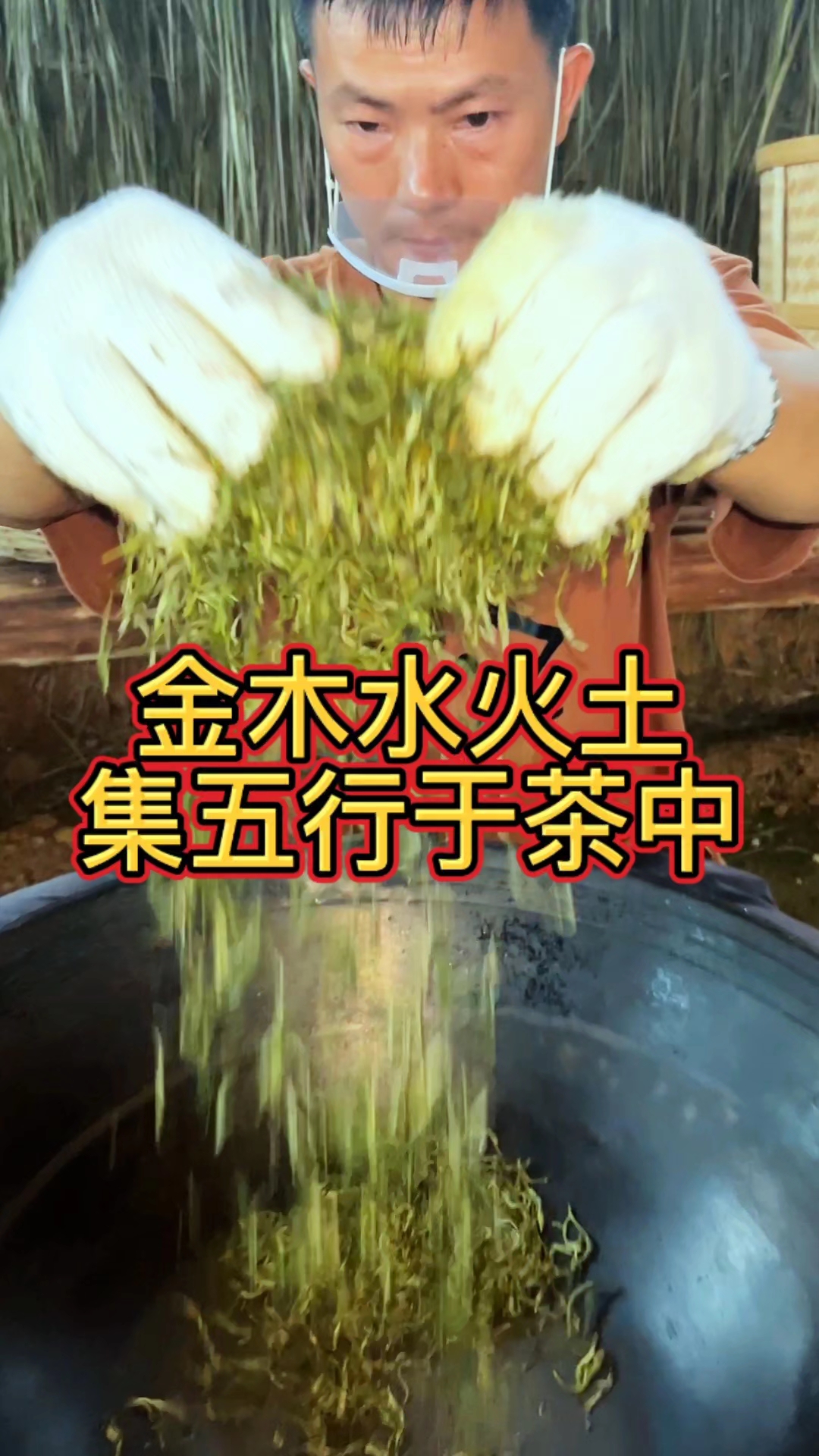 柴火手工炒茶,集五行于一体