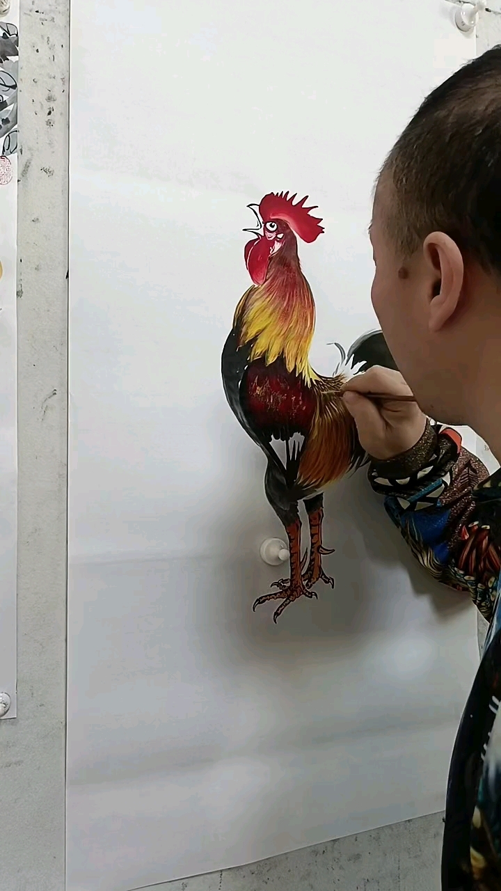 王兴民国画公鸡作品欣赏