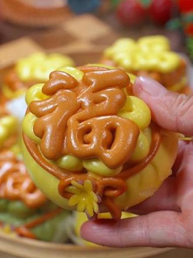 年夜饭餐桌上不能少的大福袋豆包,寓意福气满满,代代有福 #福袋面点的做法 #福袋豆沙包 #