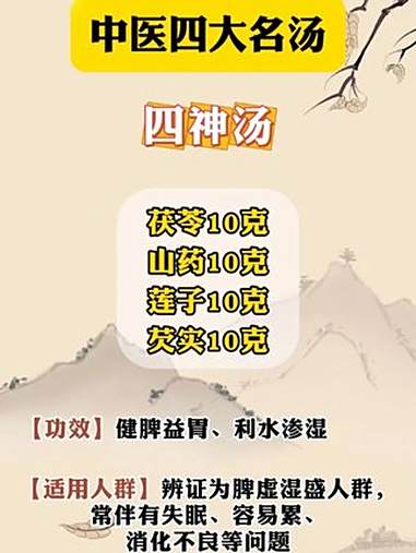 中医四大名汤 中医 中医健康 养生知识